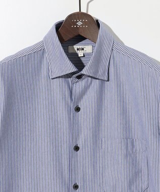 JOSEPH ABBOUD 【キングサイズ・イージーケア・ストレッチ】コンパクトジャージーヘアラインストライプ シャツ ネイビー系1