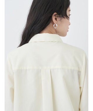 earth music&ecology ロゴ刺繍シャツ Cream