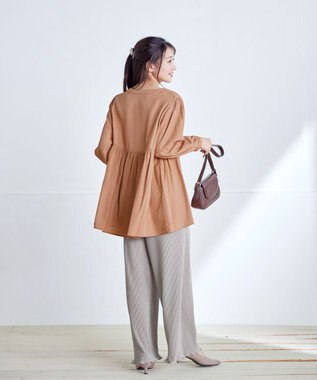 Tiaclasse 【新色追加・洗える】プリーツパンツ グレージュ