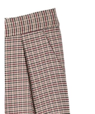 earth music&ecology チェックストレートパンツ Check Beige
