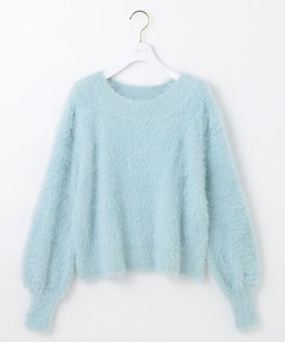 ANY SIS 【洗える】フィルムラメシャギー ニット ミント