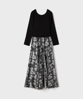 GRACE CONTINENTAL ラメモールニットジャガードワンピース ブラック