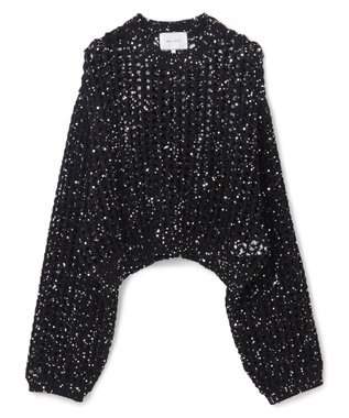 BEIGE， 【洗える】BARQUIER / スパンコールニット Black×Gold＆Silver