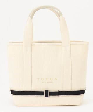 DUAL RIBBON CANVAS TOTE S トートバッグ S, アイボリー系, F