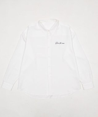 WEGO ワンポイントルーズシャツ（LS） ホワイト