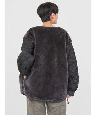 AMERICAN HOLIC キルポカリバーシブルキルティングミディコート Black