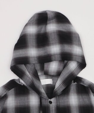 WEGO フードチェックBIGシャツ（S） ブラック