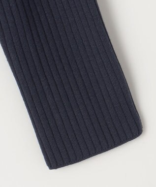 J.PRESS LADIES L 針抜きフライス クルーネック リブ カットソー ネイビー系