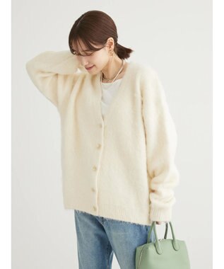 Green Parks ■ＡＪＵＧＡ．×ＧＰ　シャギーニットカーディガン Off White