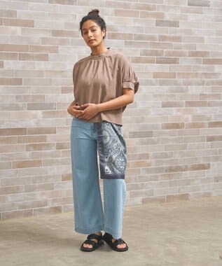 J.PRESS YORK STREET 【WOMEN】ソフトワイドデニム ダルブルー系