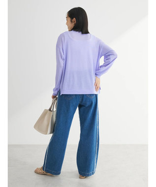 Green Parks Ｖネックシアーカットカーディガン Purple