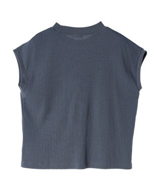 earth music&ecology フレンチスリーブリブプルオーバー Blue