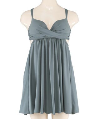 San-ai Resort（三愛水着楽園） 【WEB限定商品】【UPF50＋】ワコール共同開発ノンワイヤーなのにぷっくり美胸を作る【ダブルアップ】　ノンワイヤーAライン水着 M1 M2 L1　　【San-ai Resort（サンアイリゾート）】 グリーン
