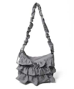 WEGO フリルドロストギャザーショルダー ライトグレー