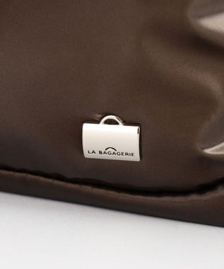 LA BAGAGERIE メタリックドロストポケット　ミニショルダーバッグ チョコ