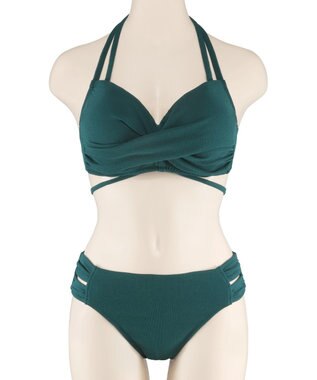 San-ai Resort（三愛水着楽園） 【San-ai Resort×PEACH　JOHNコラボ】【ナイスバディ水着】カシュクールワイヤービキニ　9M・11L　【San-ai Resort（サンアイリゾート）】 グリーン