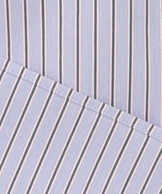 J.PRESS LADIES L 【洗える】BEZ ストライプ フリルネック ブラウス サックスブルー系1