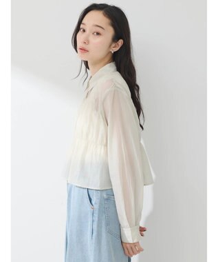 earth music&ecology シャーリングシャツ Gray Beige