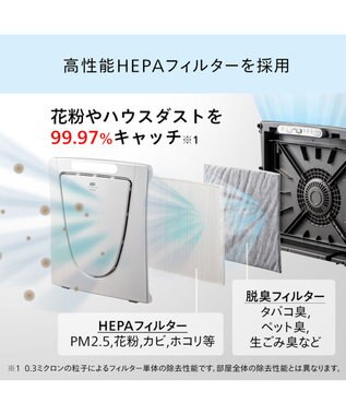 YAMATO テーブル＆キッチン 【TWINBIRD】マイナスイオン発生空気清浄機  パールホワイト  AC-D358PW ホワイト