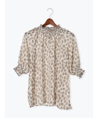 Te chichi パターンアソートシャーリングブラウス ベージュ