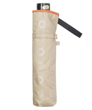 MOONBAT LANVIN en Bleu 折りたたみ傘 ジャカード×パイピング 簡単開閉 大きめ55cm ベージュ