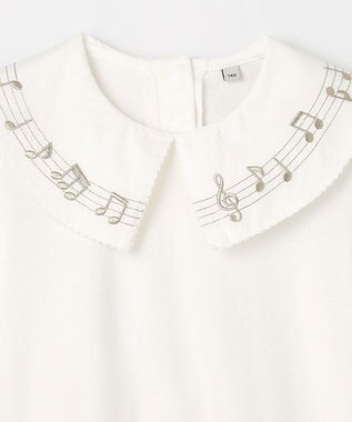 ANY KIDS 音符＆鍵盤デザインブラウス エクリュ×音符