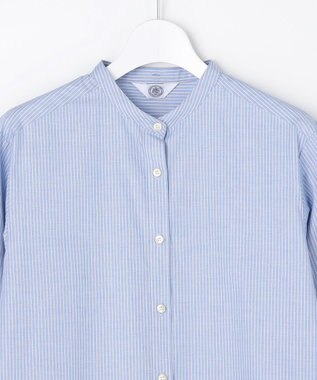 J.PRESS LADIES 【WEB限定カラーあり・2way】エステネージュ TYPEWRITER STRIPE シャツ サックスストライプ系