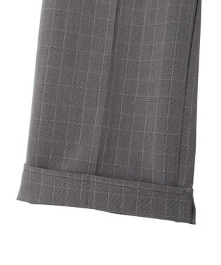 Green Parks きれいシルエットチェックワイドパンツ Glen Check