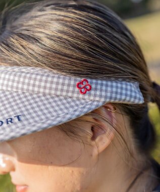 FILA GOLF／marie claire 【marie claire SPORT】ギンガムチェック柄UVクリップサンバイザー ネイビー