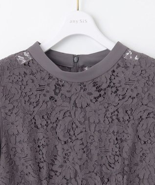 ANY SIS 【洗える】Nobleコンビ ドレス スレート