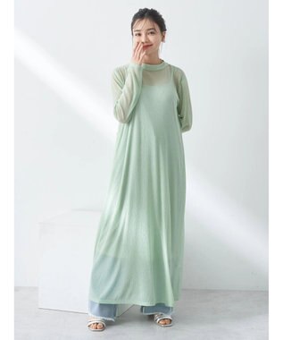 earth music&ecology ＳＥＴ２点シアーワンピース＋ペチワンピース Mint