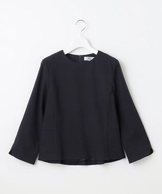 J.PRESS LADIES L ライトツイードストレッチ ブラウス ネイビー系