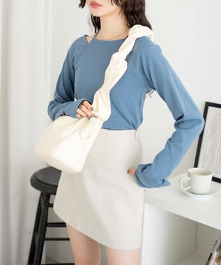 WEGO 【マルチWAY】ドロストギャザーショルダーバッグ オフホワイト