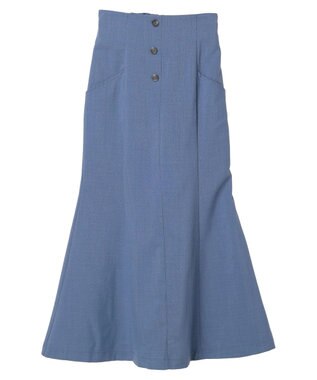 earth music&ecology フロントボタンマーメイドスカート Blue