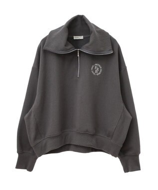 earth music&ecology ハーフＺＩＰプルオーバー Charcoal Gray