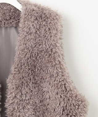 Feroux プードルファーベスト ライトグレー系