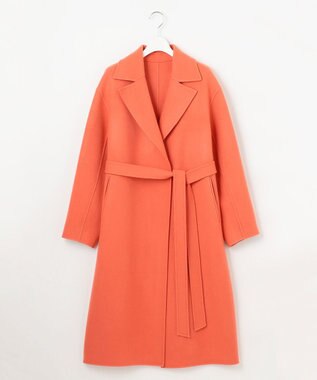 23区 S 【R(アール)】ウールメルトンリバー ロング ラップコート オレンジ系