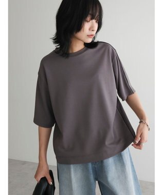 Green Parks ライン使いポンチカットプルオーバー Gray