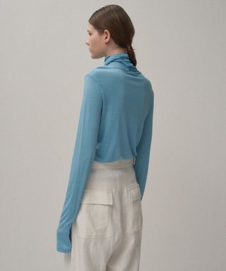 ATON MODAL SILK JERSEY | タートルネック SAX