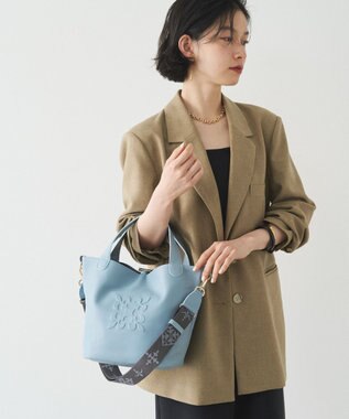 russet エンボスモノグラム2WAYミニトートバッグ(CE-1672-WEB) L.Blue