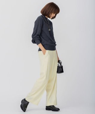 23区 S 【洗える】セミウーステッドウール パフスリーブ ニット チャコールグレー系