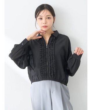 earth music&ecology フリルシャツ Black