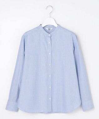 J.PRESS LADIES 【WEB限定カラーあり・2way】エステネージュ TYPEWRITER STRIPE シャツ サックスストライプ系