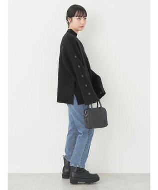 earth music&ecology 袖ボタンニットプルオーバー Black