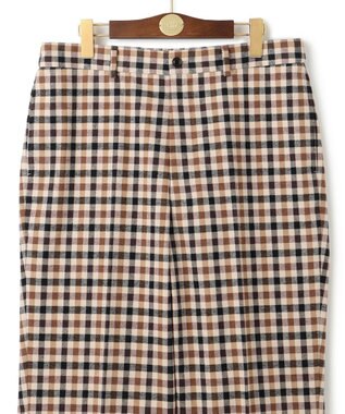 J.PRESS MEN カシミヤタッチワイド イージーチェックパンツ ブラウン系3