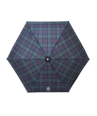 MOONBAT POLO RALPH LAUREN（ポロ ラルフローレン)フレンチベア×チェック 雨傘 折りたたみ傘 ディープブルー