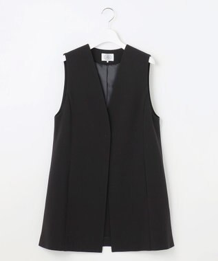 J.PRESS LADIES 【セットアップ対応・洗える】セラテリーダブルクロス ジレ ブラック系