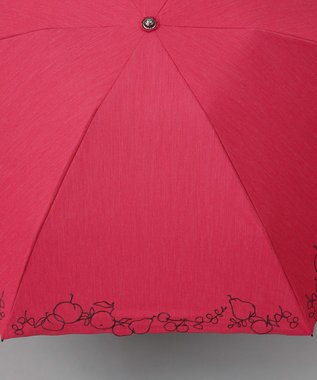 AURORA JILL STUART（ジル スチュアート）マーカーペインティング刺しゅう晴雨兼用傘(折りたたみ傘) フューシャピンク