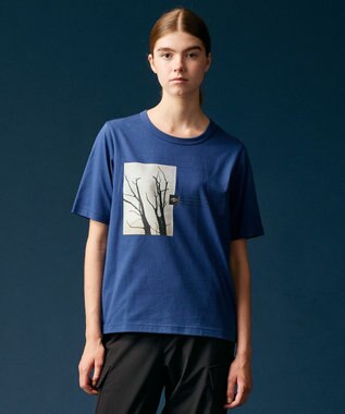 JOSEPH ABBOUD MOUNTAIN 【秋カラー/JAPANファブリック/吸水速乾】プレーティング天竺  アウトドアフォト Tシャツ ネイビー系