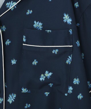 CRAFT STANDARD BOUTIQUE ボタニカルプリントオープンカラーシャツ Navy